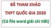 Đề tham khảo THPT Quốc gia 2020 - Có lời giải chi tiết