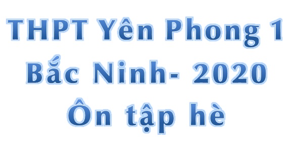 Đề kiểm tra Toán 12 ôn tập hè 2019 trường Yên Phong 1 – Bắc Ninh