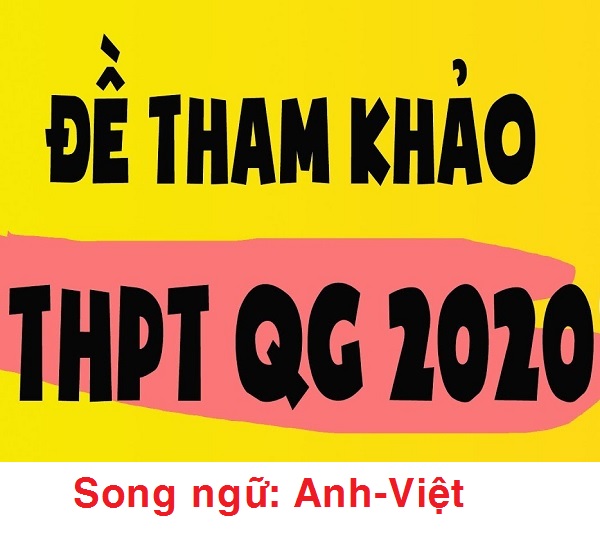 Đề thi tham khảo môn Toán BGD - 2020 - Bản song ngữ