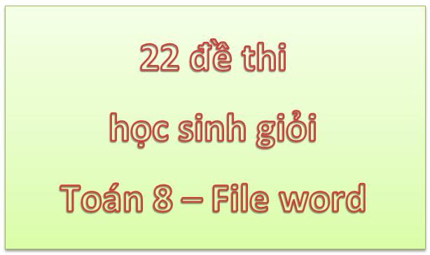 Tuyển tập 22 đề thi học sinh giỏi môn Toán 8 (file word) có đáp án.